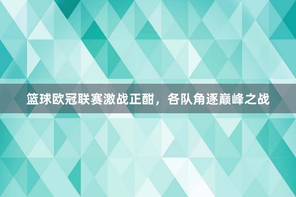 篮球欧冠联赛激战正酣，各队角逐巅峰之战